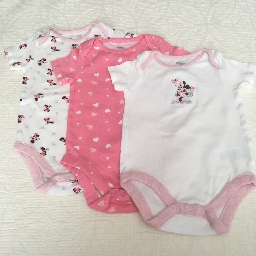 6-12m (4/$20) Minnie Mouse 3-Pack Bodysuit/Onesies by Disney